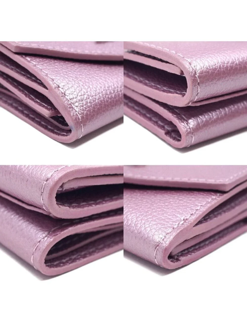 Louis Vuitton Portefeuille Lock Pink Silver Leather Coin Purse